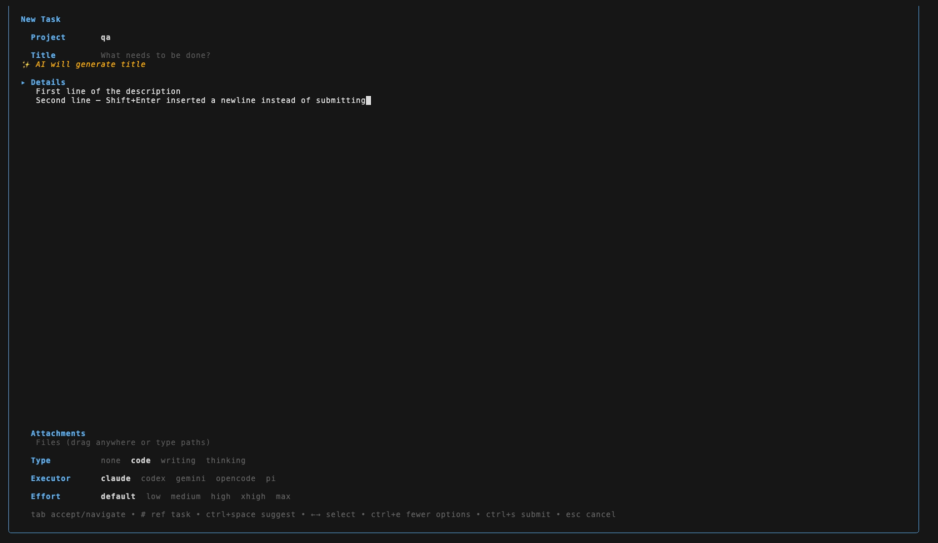 Shift+Enter multiline